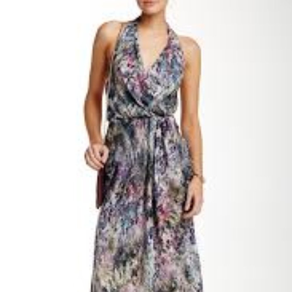 Haute Hippie Halter Wrap Silk Dress